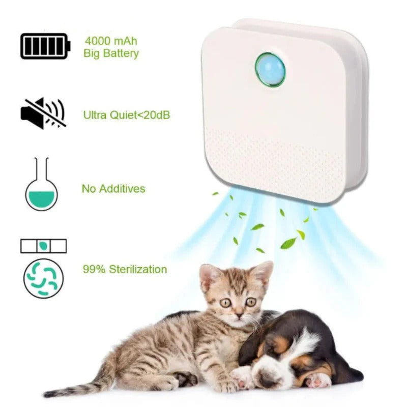 Portable Electric Air Purifier for Pets Fresh Air & Odor Remover Rechargeable with Pet Stain Removal Stocked Feature